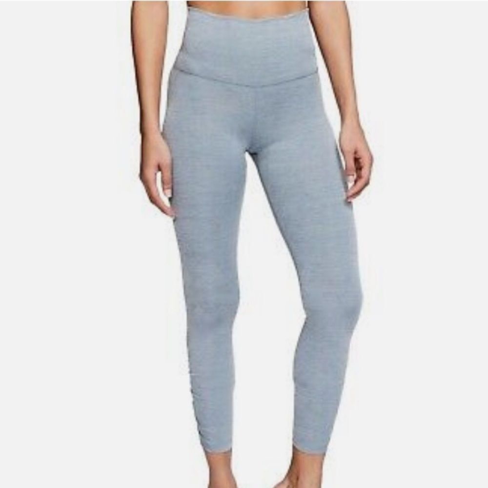 NIKE YOGA | Dusty Blue High Rise 7/8 Length Cinched Leggings Women’s Size Large
